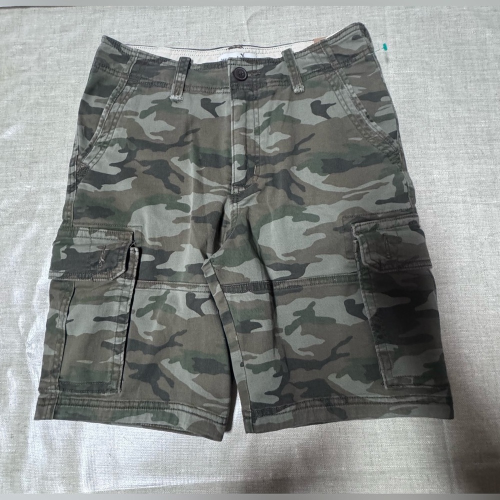 Abercrombie Kids Green Camouflage Cargo Shorts